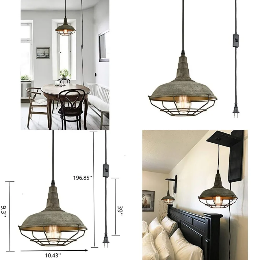 Farmhouse Plug in Pendant Light with 16 Feet Hanging Cord Hanging Lighting Fixture
Farmhouse Plug in Pendant Light with 16 Feet Hanging Cord Hanging Lighting Fixture