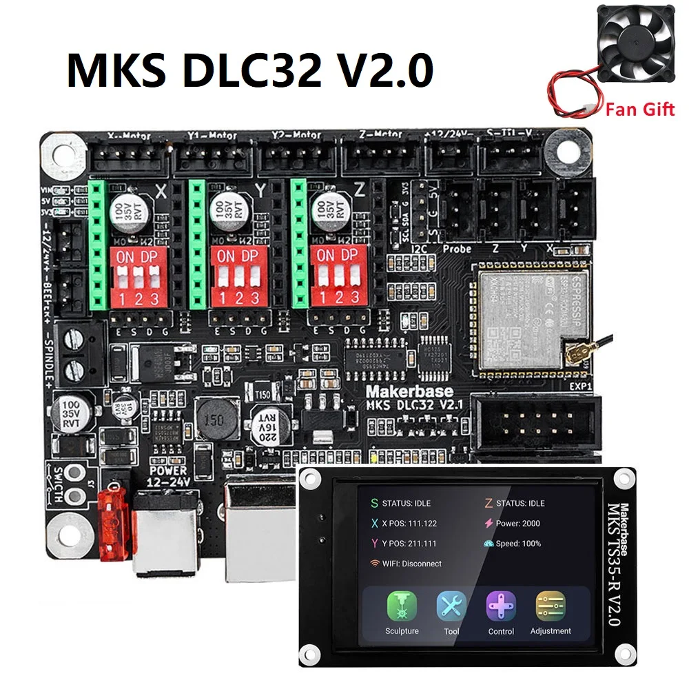 MKS DLC32 V2.0 Motherboard GRBL 32Bits Offline Controller TS24-R TS35-R Touchscreen for Laser Cutting Engraver Machine
MKS DLC32 V2.0 Motherboard GRBL 32Bits Offline Controller TS24-R TS35-R Touchscreen for Laser Cutting Engraver Machine