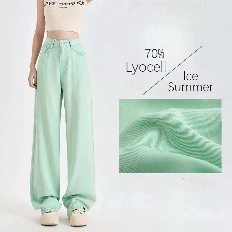 Korean Fashion Woman Ice Silk Wide-leg Jean Thin Versatile Draping Straight-leg Jeans Casucasual Outdoor Summer Pants for Women
Korean Fashion Woman Ice Silk Wide-leg Jean Thin Versatile Draping Straight-leg Jeans Casucasual Outdoor Summer Pants for Women