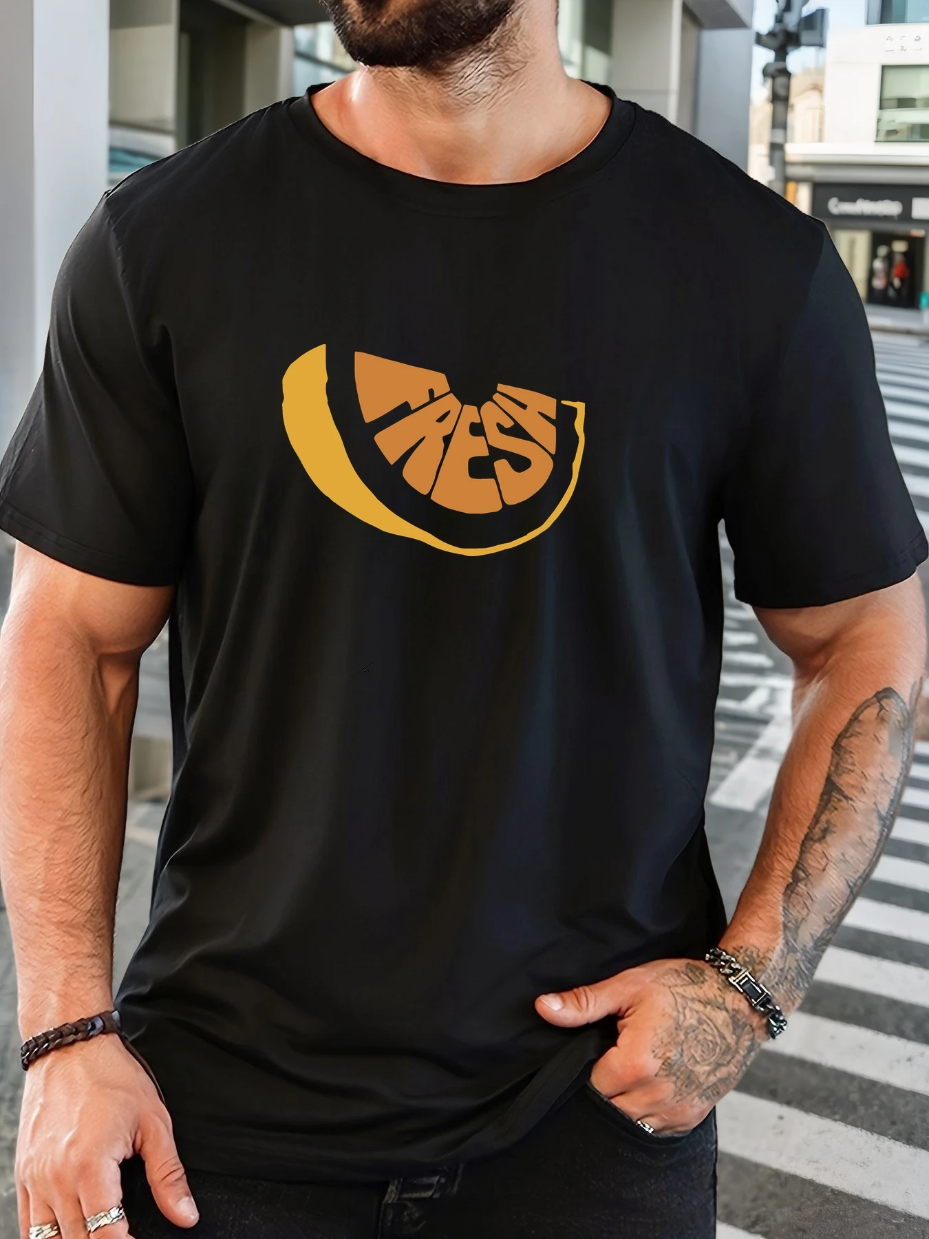 Men's 100% Cotton Printed T-Shirt Orange Pattern Summer Casual Oversized Round Neck Short Sleeve Comfortable Daily Wear Tee
Men's 100% Cotton Printed T-Shirt Orange Pattern Summer Casual Oversized Round Neck Short Sleeve Comfortable Daily Wear Tee
