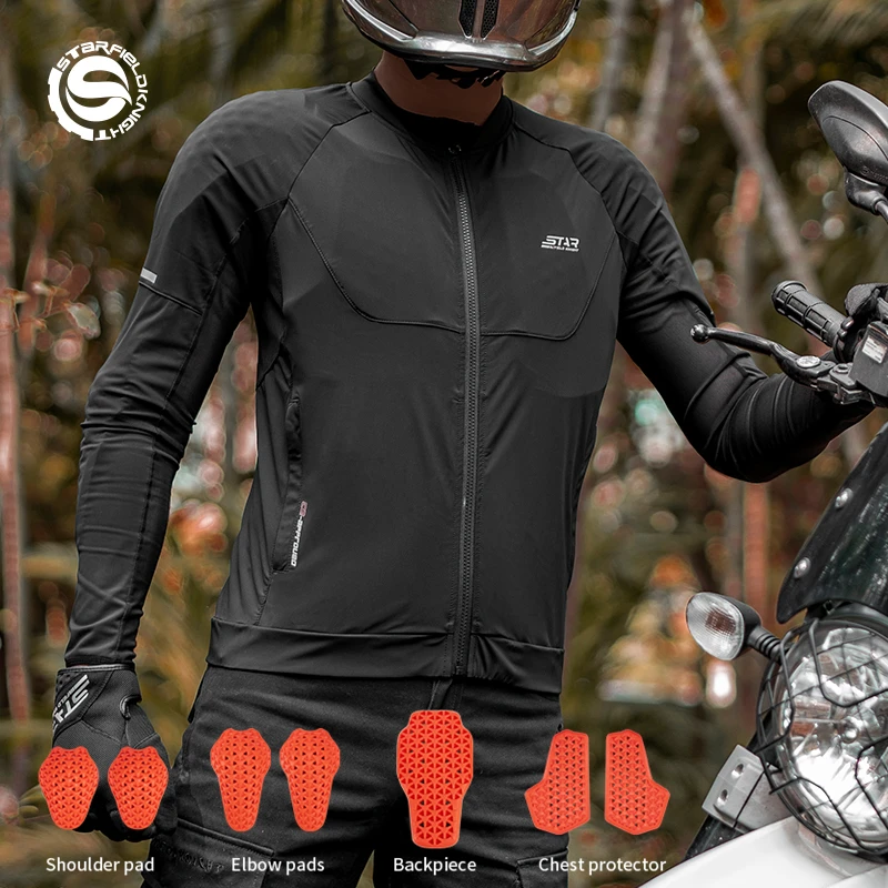 SFK Men's Motocross Armor Clothing Black Motorcycle Riding Jacket Summer Breathable With CE Body Protective Gears Accessoires
SFK Men's Motocross Armor Clothing Black Motorcycle Riding Jacket Summer Breathable With CE Body Protective Gears Accessoires