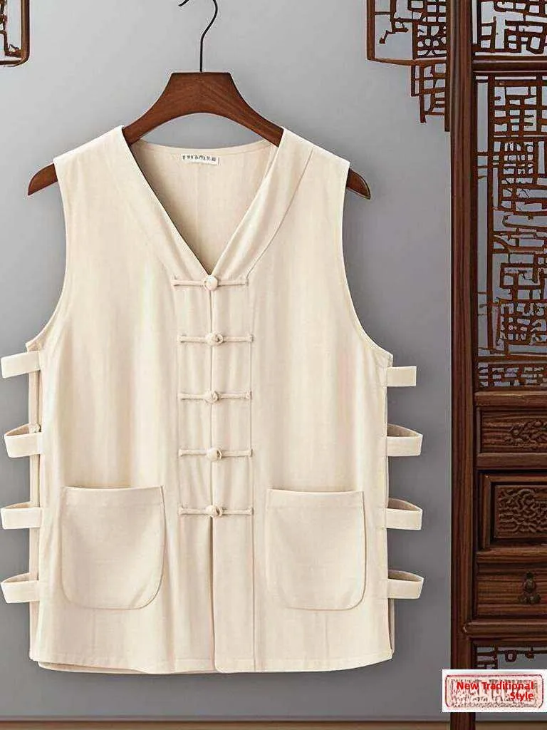 Men's Casual Cotton Linen Vest Summer Outerwear Button up Traditional Chinese Style Warmth Business V Neck Single Button
Men's Casual Cotton Linen Vest Summer Outerwear Button up Traditional Chinese Style Warmth Business V Neck Single Button