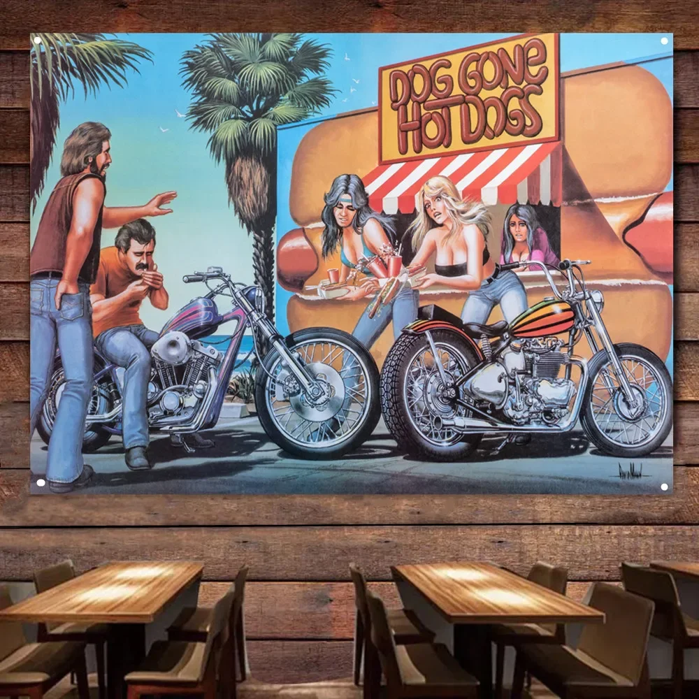 Hot Dog Server Girl Motorcycle Painting for Garage Vintage Banner Wall Flag Gas Station Man Cave Auto Poster Home Decor Stickers
Hot Dog Server Girl Motorcycle Painting for Garage Vintage Banner Wall Flag Gas Station Man Cave Auto Poster Home Decor Stickers
