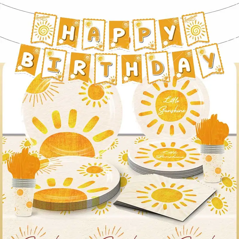 Bohemian-style themed disposable tableware (sun-print flags, cups, plates, napkins, tablecloths) for birthday party sup
Bohemian-style themed disposable tableware (sun-print flags, cups, plates, napkins, tablecloths) for birthday party sup