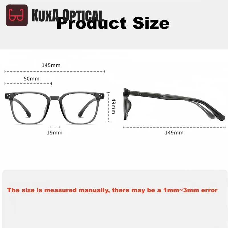 XUKA New Retro Trendy Men's Square TR90 Acetateand Simple Design Big Size Women's Glasses Eyeglasses Frame Fashion
XUKA New Retro Trendy Men's Square TR90 Acetateand Simple Design Big Size Women's Glasses Eyeglasses Frame Fashion