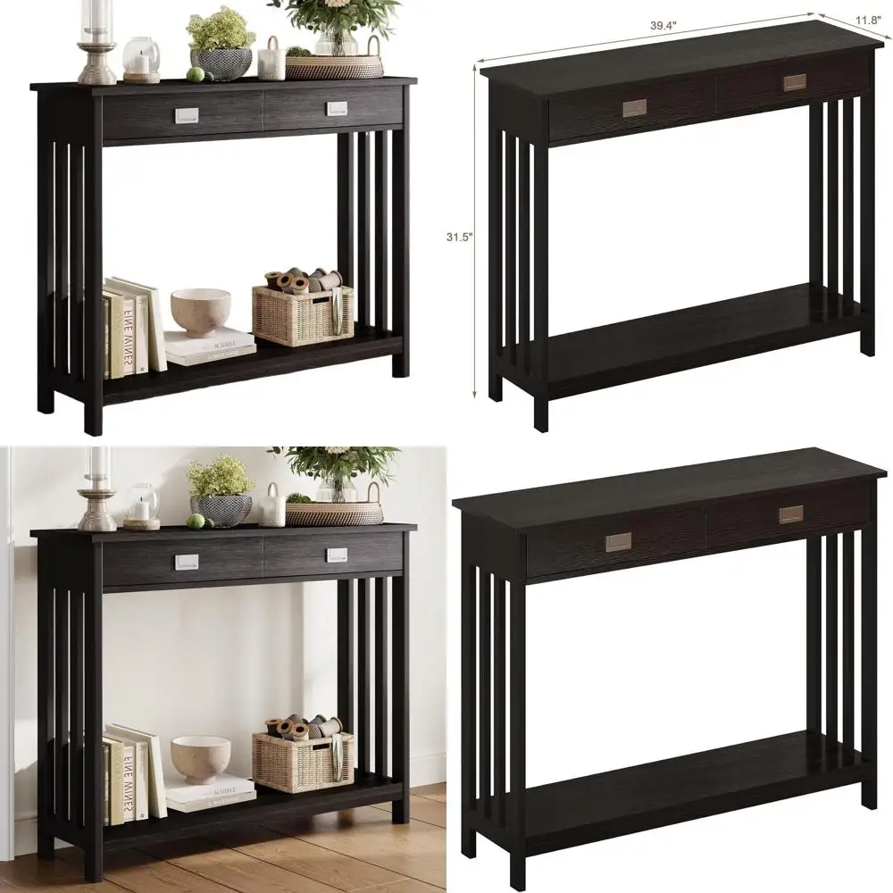 Slim Storage Console Table for Entryways, Living Rooms, and Hallways with Drawer and Shelf
Slim Storage Console Table for Entryways, Living Rooms, and Hallways with Drawer and Shelf