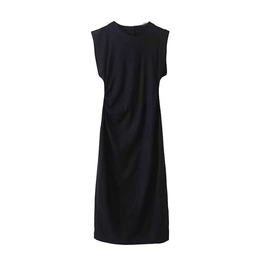 Women's new fashion Pleated waist design slim linen blend slit MIDI dress retro sleeveless back zipper women's dress Skazi
Women's new fashion Pleated waist design slim linen blend slit MIDI dress retro sleeveless back zipper women's dress Skazi