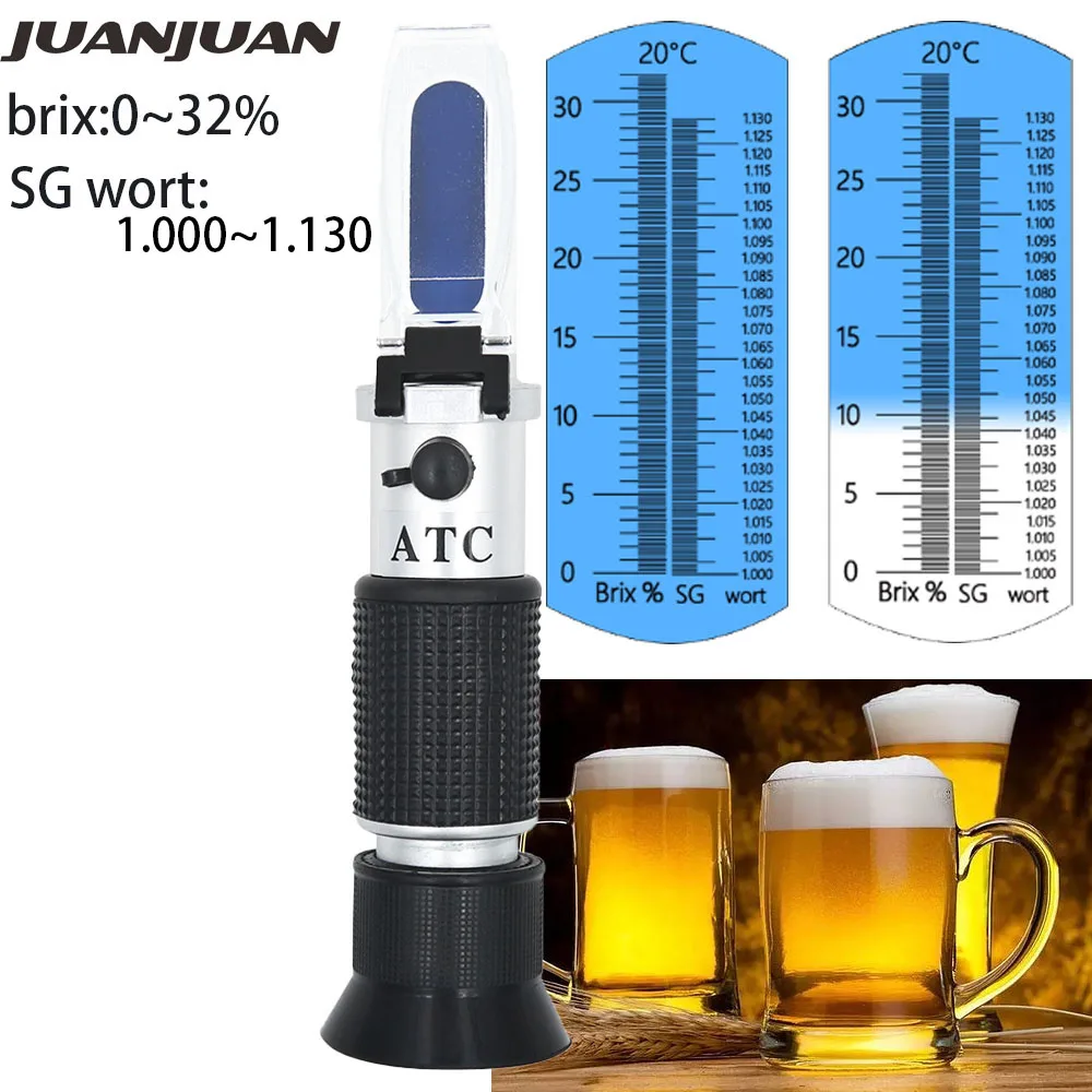 Beer Wort Refractometer 0-32% Brix Concentration Meter 1.000-1.130 Specific Gravity Meter Brewing Hydrometer Beer Sugar Meter
Beer Wort Refractometer 0-32% Brix Concentration Meter 1.000-1.130 Specific Gravity Meter Brewing Hydrometer Beer Sugar Meter