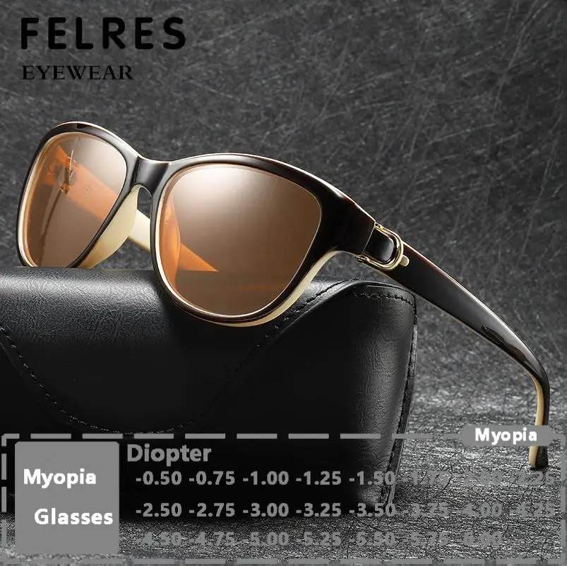 Cat Eye Women Brown Myopia Lens Sunglasses Finished Prescription Nearsighted Glasses Female Fashion Outdoor Shade Sun Glasses
Cat Eye Women Brown Myopia Lens Sunglasses Finished Prescription Nearsighted Glasses Female Fashion Outdoor Shade Sun Glasses