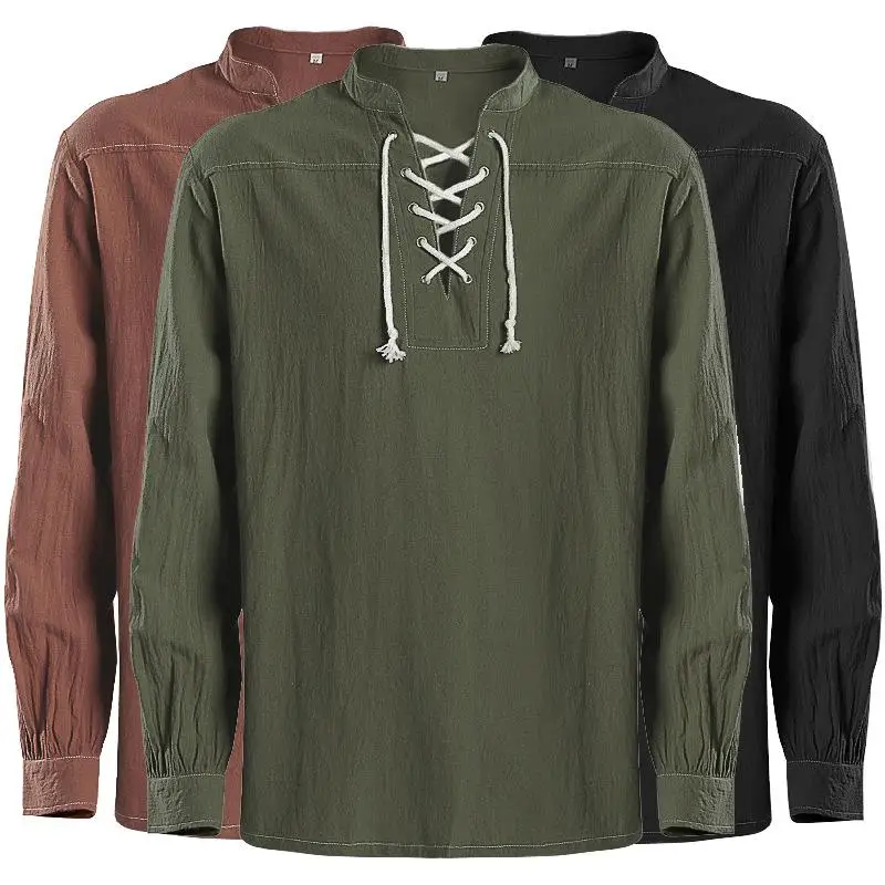 Men's Long Sleeve Bandage Shirt Soldier Style Ethnic Fashion Ladies' Gown Stage Performance Costume Autumn Collection
Men's Long Sleeve Bandage Shirt Soldier Style Ethnic Fashion Ladies' Gown Stage Performance Costume Autumn Collection