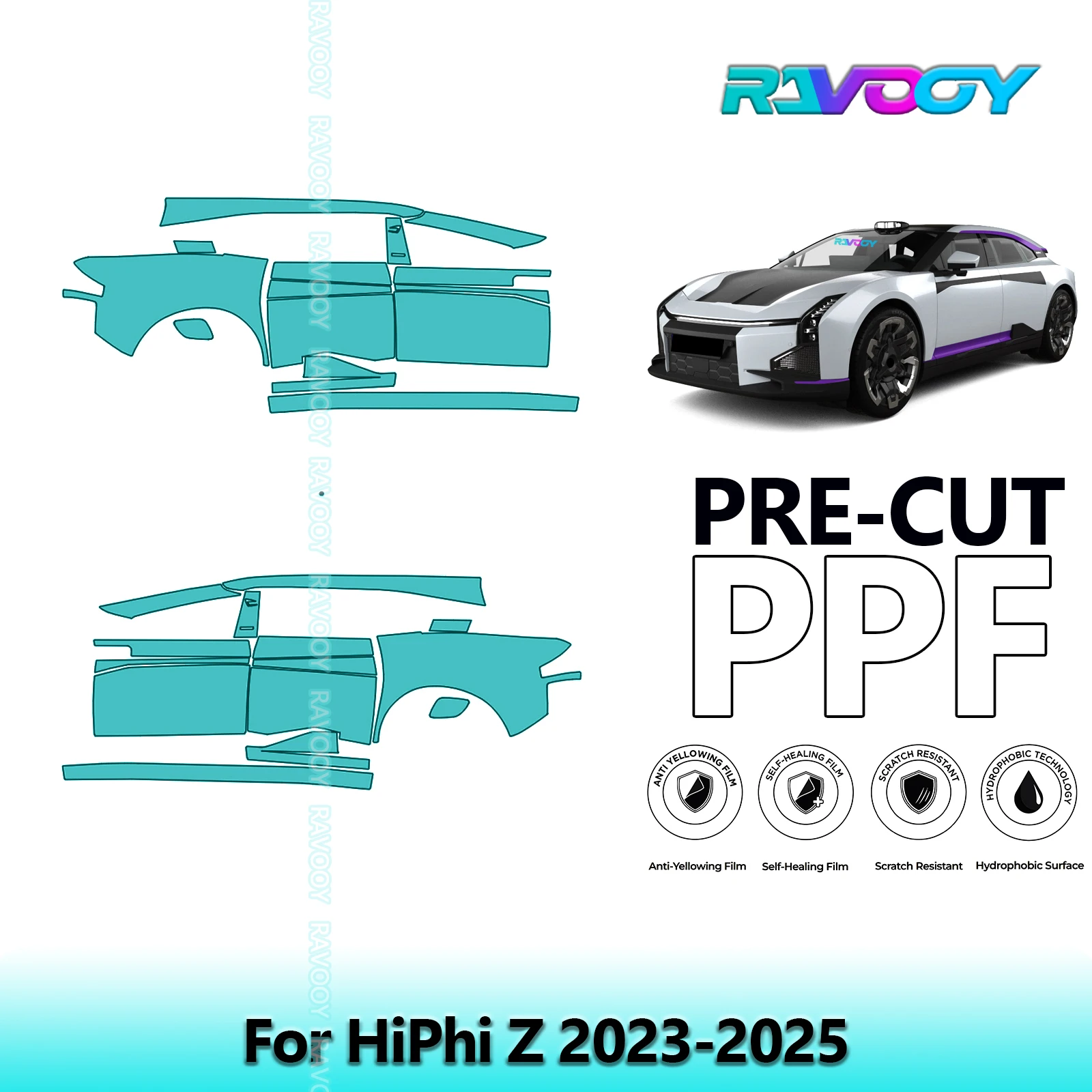 For HiPhi Z 2023-2025 8.5mil Clear Matte Pre-Cut PPF Door & A/B Pillar Kit TPU Paint Protection Film Set
For HiPhi Z 2023-2025 8.5mil Clear Matte Pre-Cut PPF Door & A/B Pillar Kit TPU Paint Protection Film Set