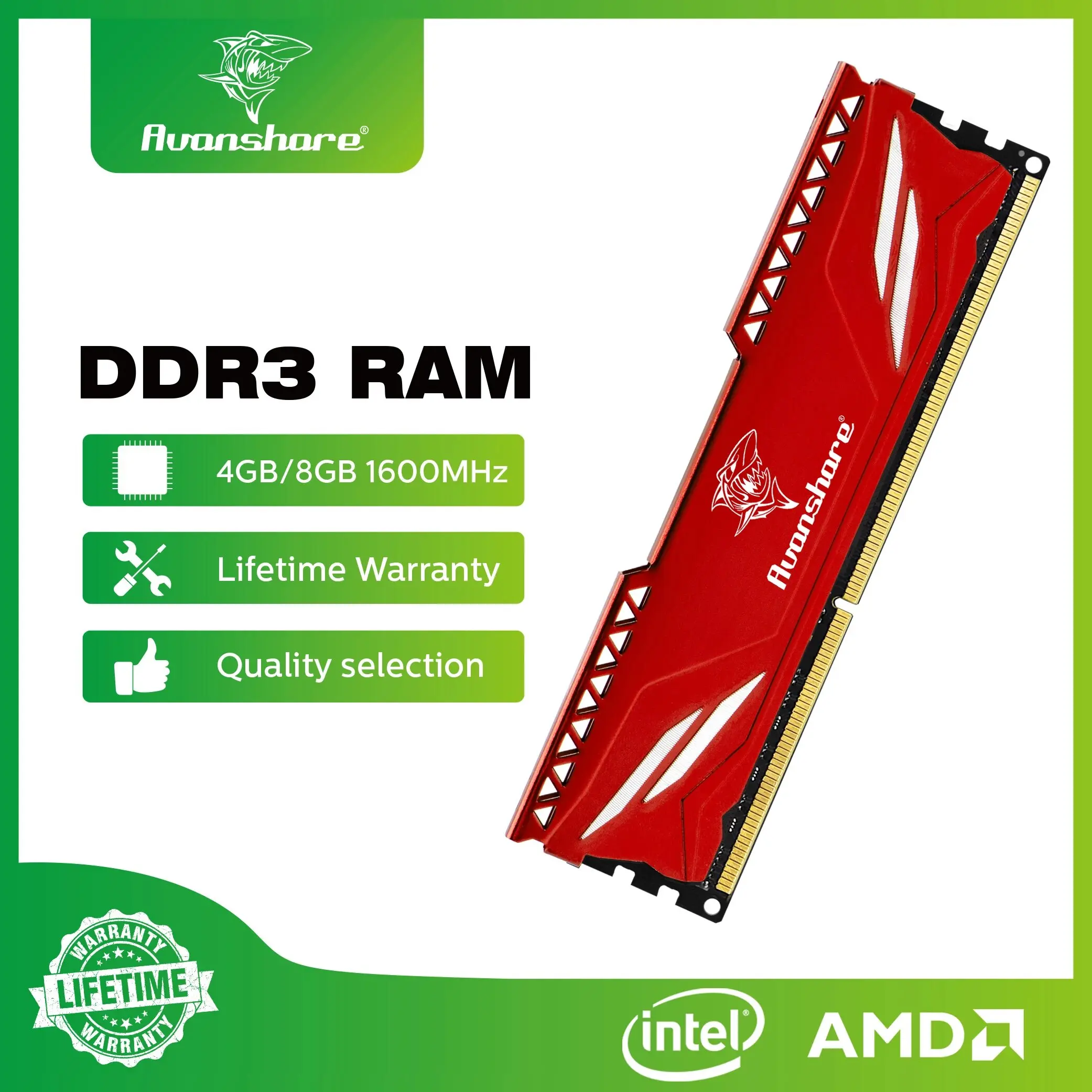 Avanshare Desktop Memoria Ram DDR4 DDR3 16GB 8GB 4GB 1333MHz 1600MHz 2400MHz 2666MHz 3200MHz Memory For Gaming PC Computer
Avanshare Desktop Memoria Ram DDR4 DDR3 16GB 8GB 4GB 1333MHz 1600MHz 2400MHz 2666MHz 3200MHz Memory For Gaming PC Computer