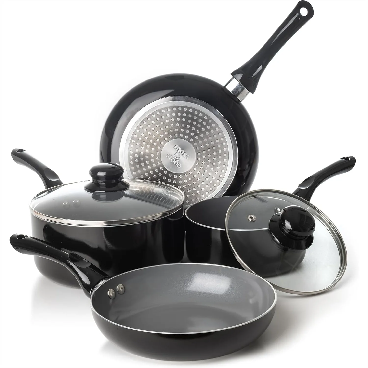 6-Piece Nonstick Cookware Set with Glass Lids, Pots and Pans for Induction Cooking
6-Piece Nonstick Cookware Set with Glass Lids, Pots and Pans for Induction Cooking