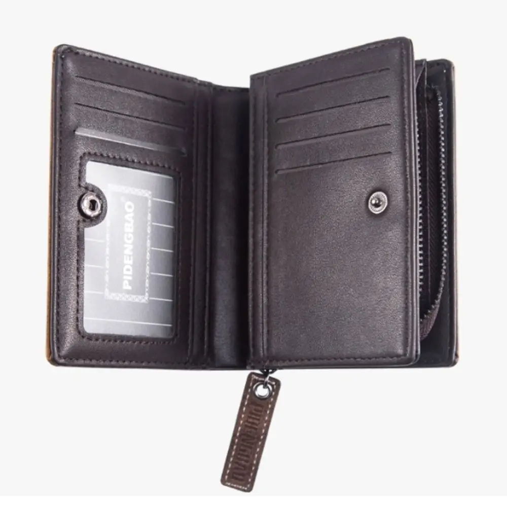 Portable Classic Men's Short Wallet RFID Pu Leather Male Bifold Wallets Zipper Closure Solid Color Coin Pocket Business
Portable Classic Men's Short Wallet RFID Pu Leather Male Bifold Wallets Zipper Closure Solid Color Coin Pocket Business