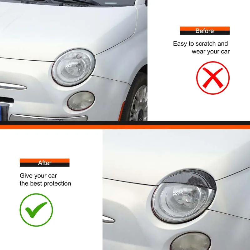 For Fiat 500 2007-2015 Soft carbon fiber Car Styling Car Headlight Eyebrow Decorative Sticker Exterior Protection Accessories
For Fiat 500 2007-2015 Soft carbon fiber Car Styling Car Headlight Eyebrow Decorative Sticker Exterior Protection Accessories