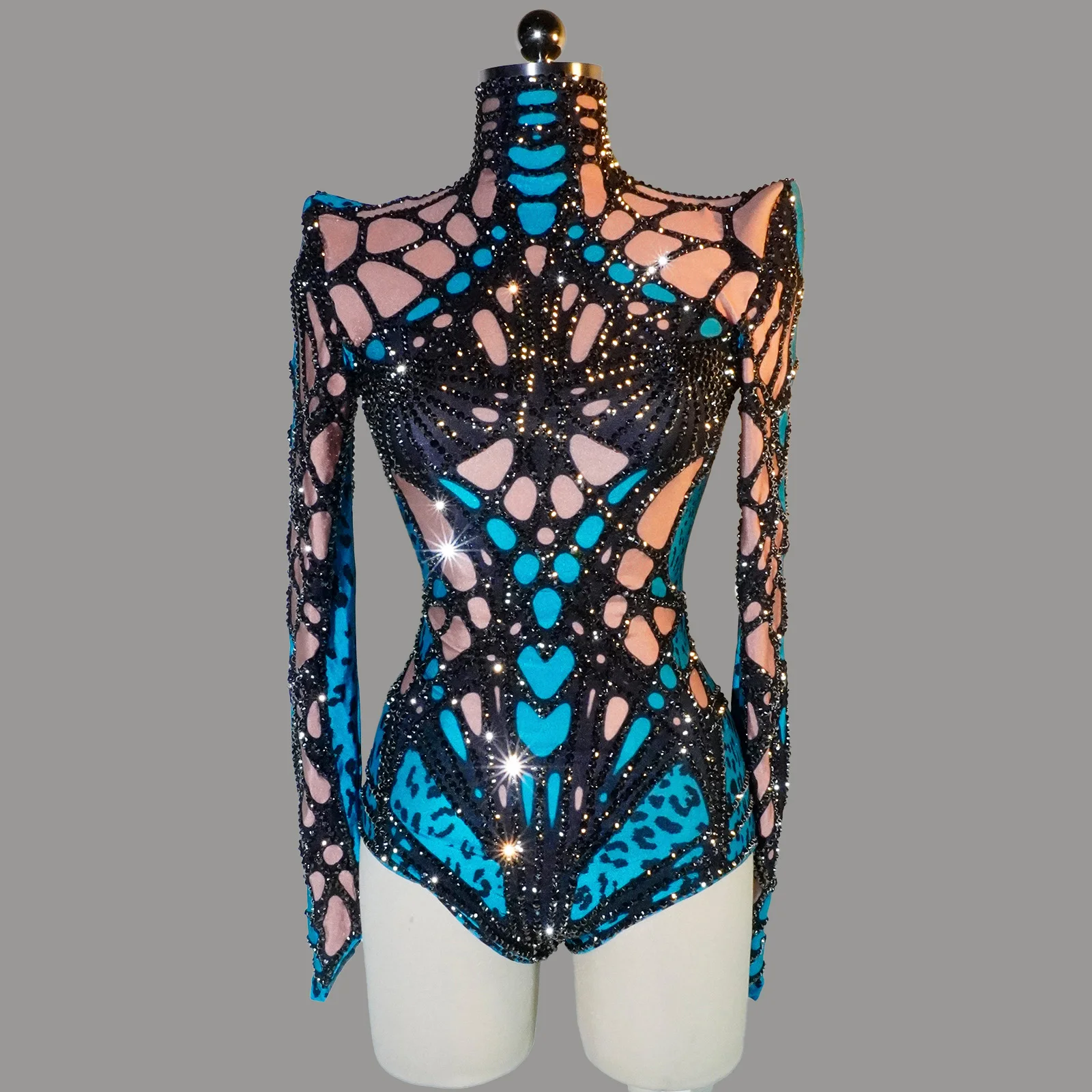 Blue Green style Blocked Turtleneck Long Sleeve Rhinestone sexy Jumpsuit Costume Party Bar Show Performance drag queen Outfit
Blue Green style Blocked Turtleneck Long Sleeve Rhinestone sexy Jumpsuit Costume Party Bar Show Performance drag queen Outfit