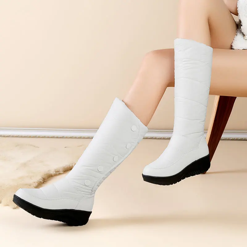 ORCHA LISA Ladies Winter Warm Boots Slip on Button Waterproof Knee High Booties Casual Big Size 43 44 Sale on Block Heels 4.5cm
ORCHA LISA Ladies Winter Warm Boots Slip on Button Waterproof Knee High Booties Casual Big Size 43 44 Sale on Block Heels 4.5cm