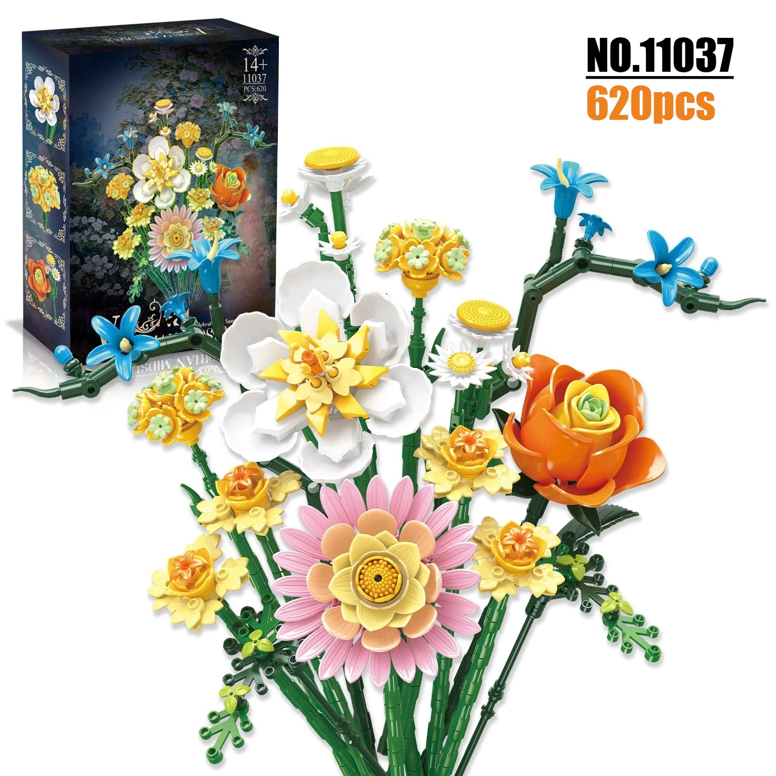 620 PCS Flower Bouquet Building blocks Set , Artificial Flowers for Home Decor, Compatible with Lego Gift for Adults & Girls
620 PCS Flower Bouquet Building blocks Set , Artificial Flowers for Home Decor, Compatible with Lego Gift for Adults & Girls