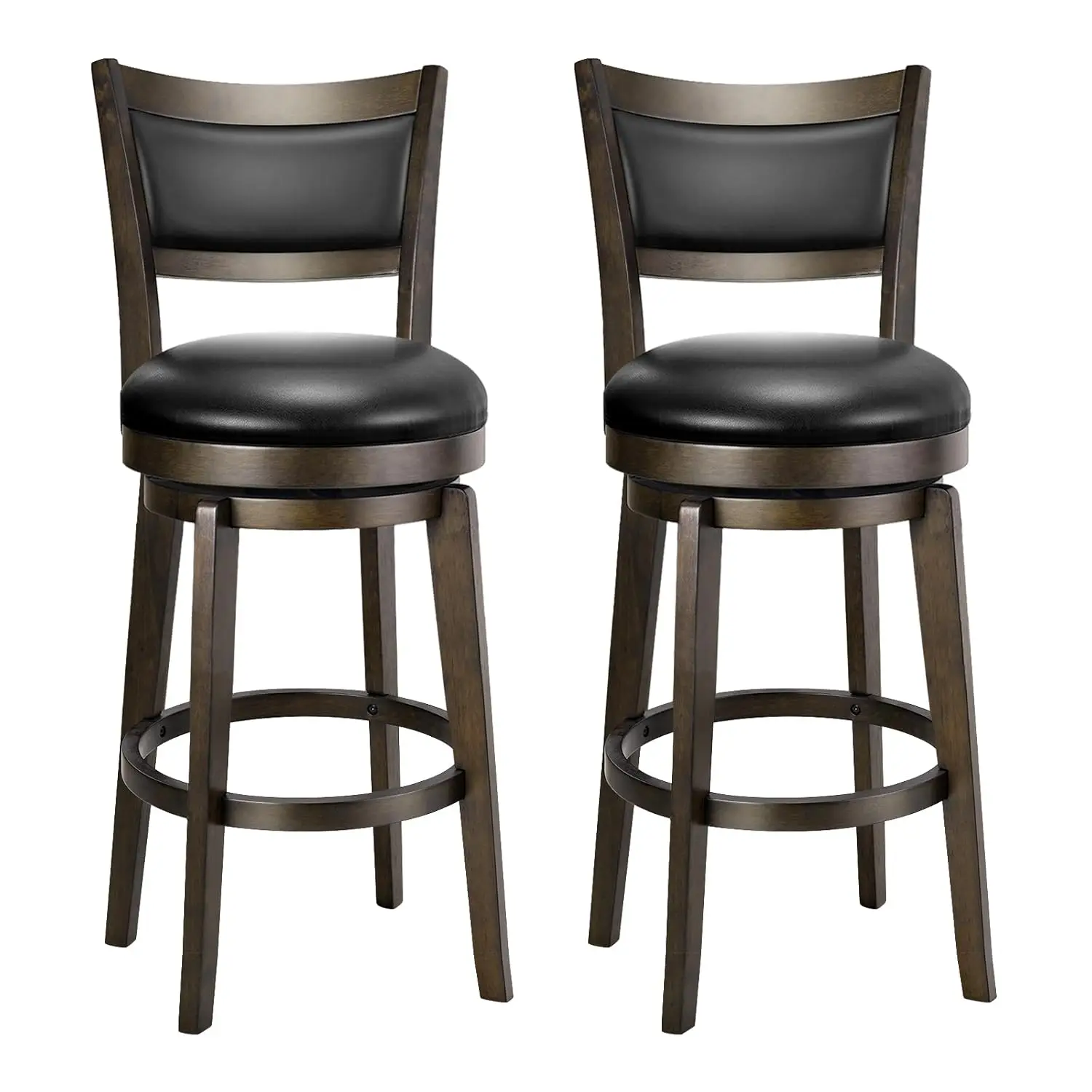 Swivel Bar Stools Set Of 2, 26 Inch Counter Height Barstools, Black Faux Leather Bar Stool With High Backrest &, Customized
Swivel Bar Stools Set Of 2, 26 Inch Counter Height Barstools, Black Faux Leather Bar Stool With High Backrest &, Customized