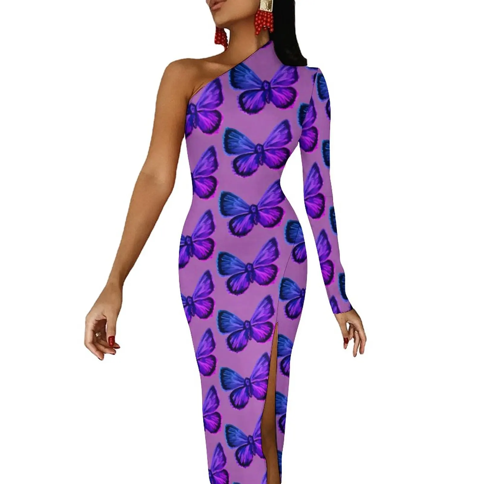 Butterfly Print Bodycon Dress Autumn Purple Animal Kawaii Side Split Long Dresses Long Sleeve Custom Party Dress
Butterfly Print Bodycon Dress Autumn Purple Animal Kawaii Side Split Long Dresses Long Sleeve Custom Party Dress