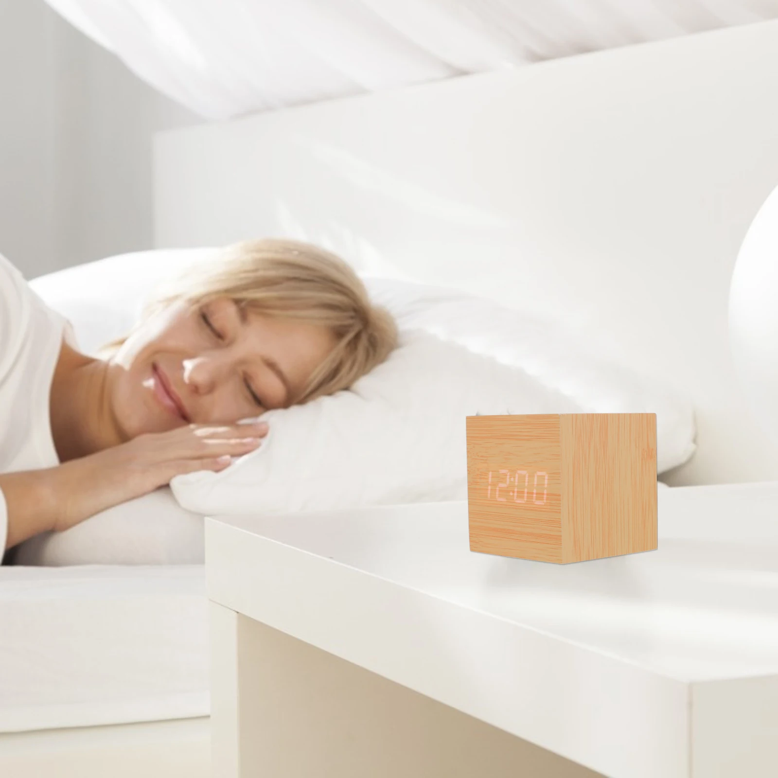 Digital Alarm Wooden Led Clock Temperature Display Dual Time Glowing Screen Anti-Snooze Function Bedside Desk Decor Square Clock
Digital Alarm Wooden Led Clock Temperature Display Dual Time Glowing Screen Anti-Snooze Function Bedside Desk Decor Square Clock