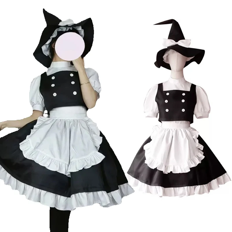 Touhou Project Kirisame Marisa Cosplay Costume Kirisame Magic Shop Maid Attire Woman Maid Dress Kawaii Halloween Suit
Touhou Project Kirisame Marisa Cosplay Costume Kirisame Magic Shop Maid Attire Woman Maid Dress Kawaii Halloween Suit