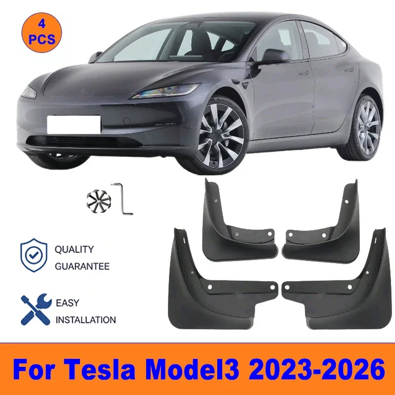 4Pcs Mud Flaps For Tesla Model3 2023-2026 - Splash Guards Front & Rear Wheel Fender Mudguards Car Exterior Protection Accessory
4Pcs Mud Flaps For Tesla Model3 2023-2026 - Splash Guards Front & Rear Wheel Fender Mudguards Car Exterior Protection Accessory