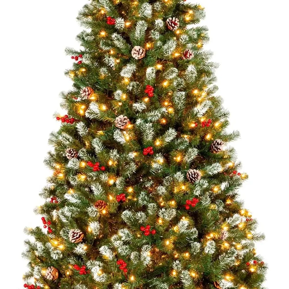 Pre-Lit Christmas Tree, 6Ft Frosted Pre-Decorated Spruce Artificial Holiday Decoration w/ 250 Twinkling LEDs, Pinecones, Berries
Pre-Lit Christmas Tree, 6Ft Frosted Pre-Decorated Spruce Artificial Holiday Decoration w/ 250 Twinkling LEDs, Pinecones, Berries