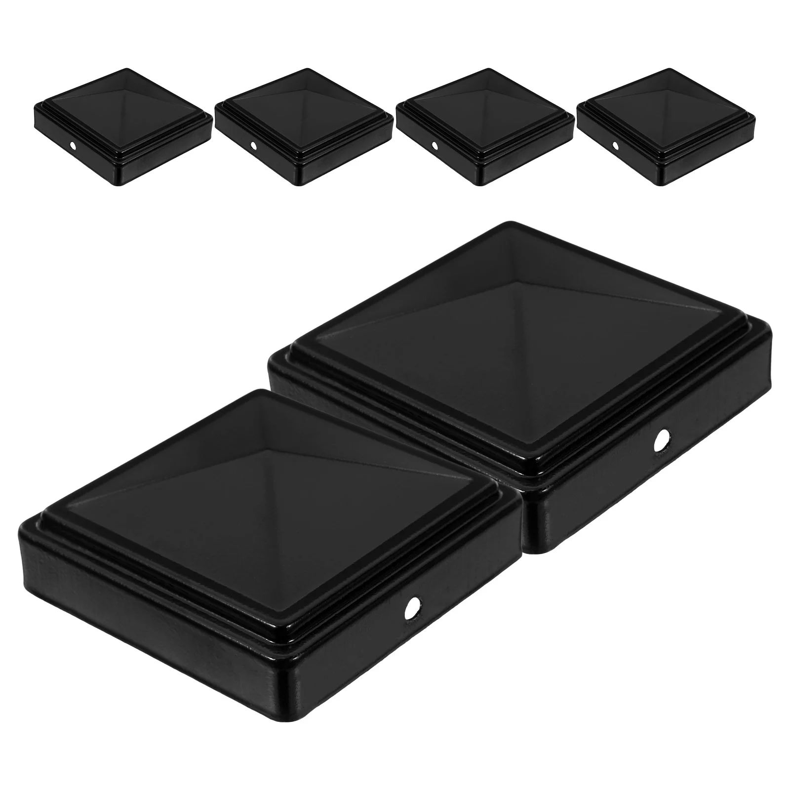 6 Pcs Cap Garden Fence Finial Post Square Tube 840X840X300CM Tops Metal Gate Finials Black Caps for Railing
6 Pcs Cap Garden Fence Finial Post Square Tube 840X840X300CM Tops Metal Gate Finials Black Caps for Railing