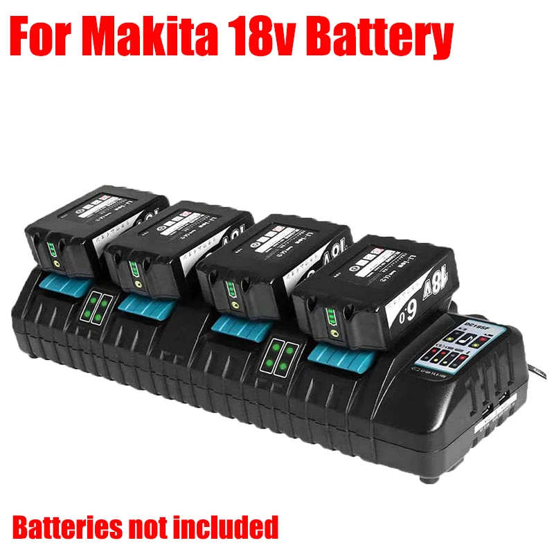 DC18SF 4-port Charging Station Lithium Battery Fast Charger Compatible with For Makita 18V Lithium Batteries with 2 USB-A Ports
DC18SF 4-port Charging Station Lithium Battery Fast Charger Compatible with For Makita 18V Lithium Batteries with 2 USB-A Ports