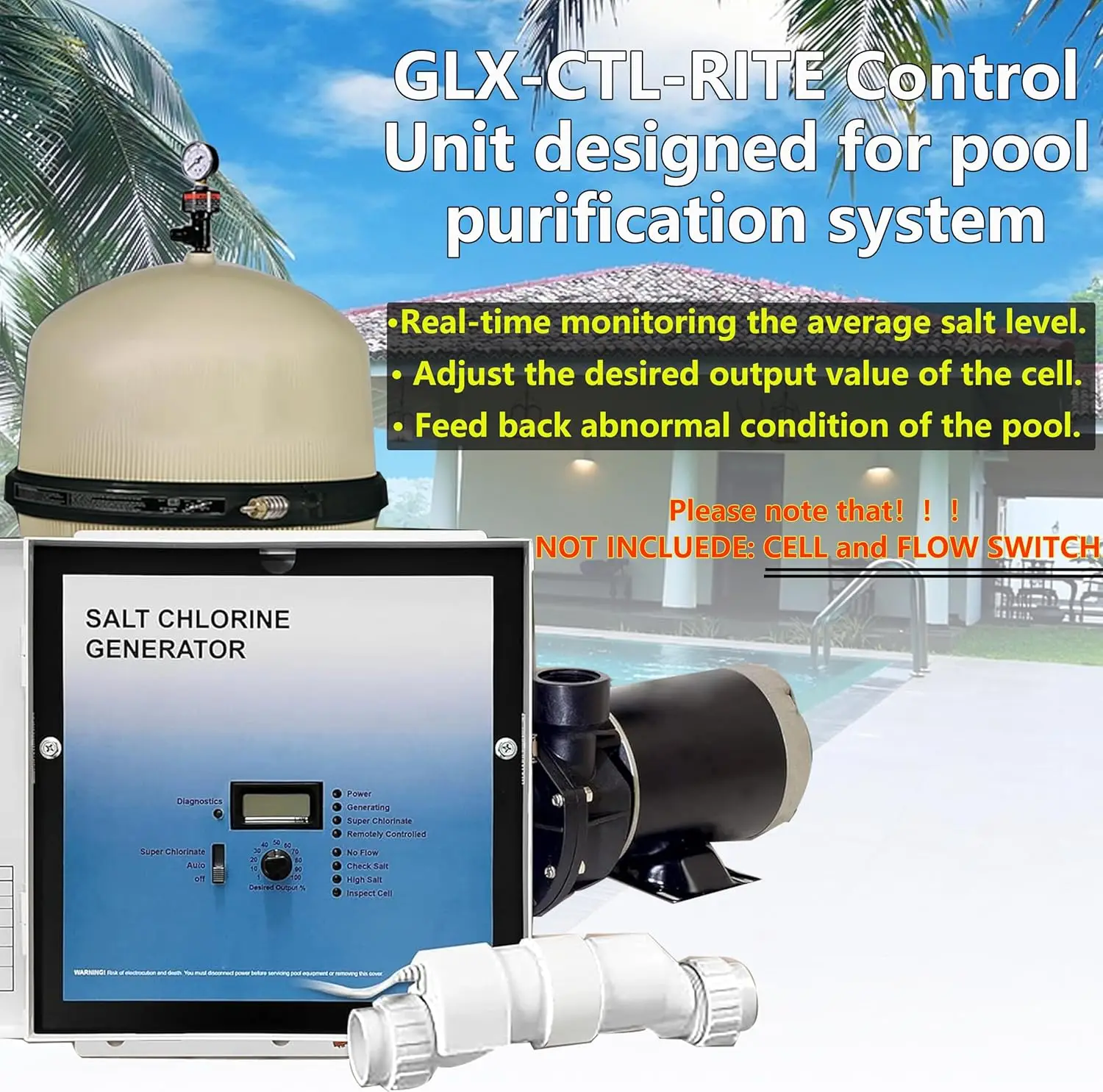 2025 New GLX-CTL-RITE Control Unit Replacement for AQR Goldline Aqua Rite Electronic Salt Chlorine Generator,Hot
2025 New GLX-CTL-RITE Control Unit Replacement for AQR Goldline Aqua Rite Electronic Salt Chlorine Generator,Hot