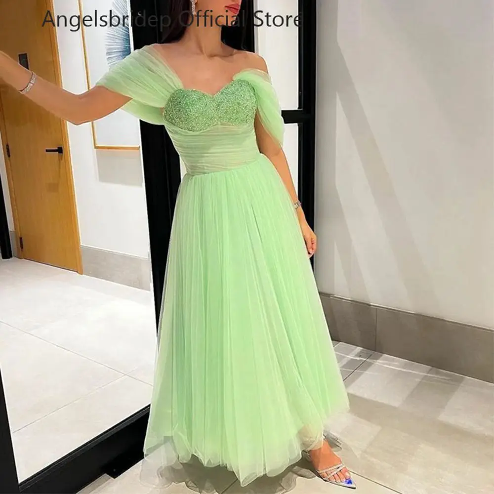 Angelsbridep A-line Evening Dresses Mint Green Sweetheart Tulle Robe De Soirée Beaded Appliques Lace-up Formal Occasion Dresses
Angelsbridep A-line Evening Dresses Mint Green Sweetheart Tulle Robe De Soirée Beaded Appliques Lace-up Formal Occasion Dresses