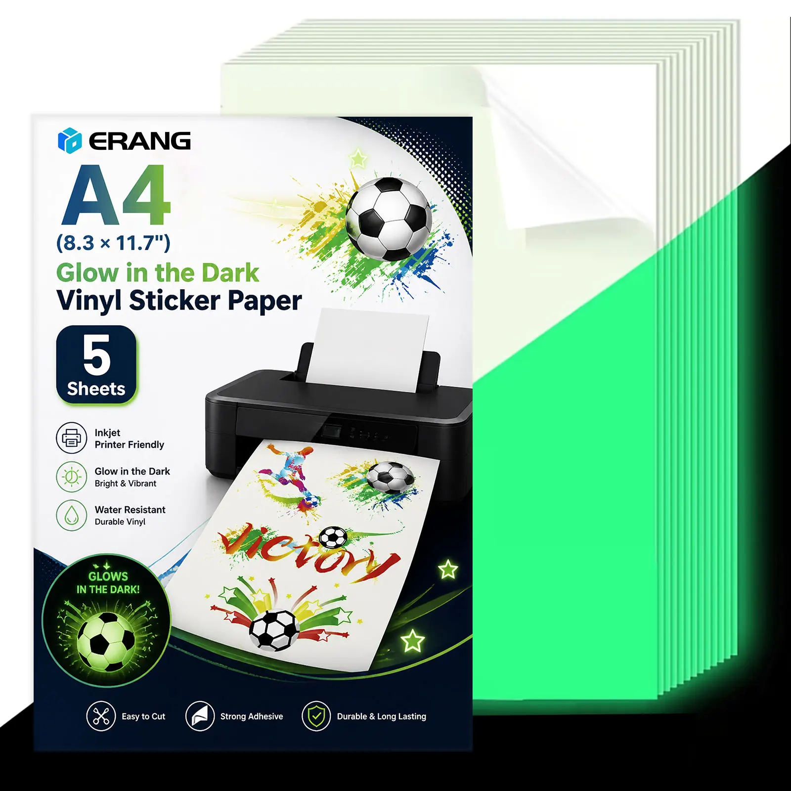 2/3/5/10 Sheets A4 Glow in the Dark Sticker Paper, Printable Vinyl for Inkjet Printer, 210x297mm DIY Glow Sticker Paper
2/3/5/10 Sheets A4 Glow in the Dark Sticker Paper, Printable Vinyl for Inkjet Printer, 210x297mm DIY Glow Sticker Paper