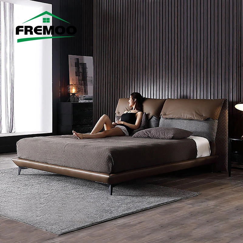 Bedroom Bed Italian Leather Solid Wood Double Bed Home Furniture Modern Designer King/Queen Size Bed
Bedroom Bed Italian Leather Solid Wood Double Bed Home Furniture Modern Designer King/Queen Size Bed