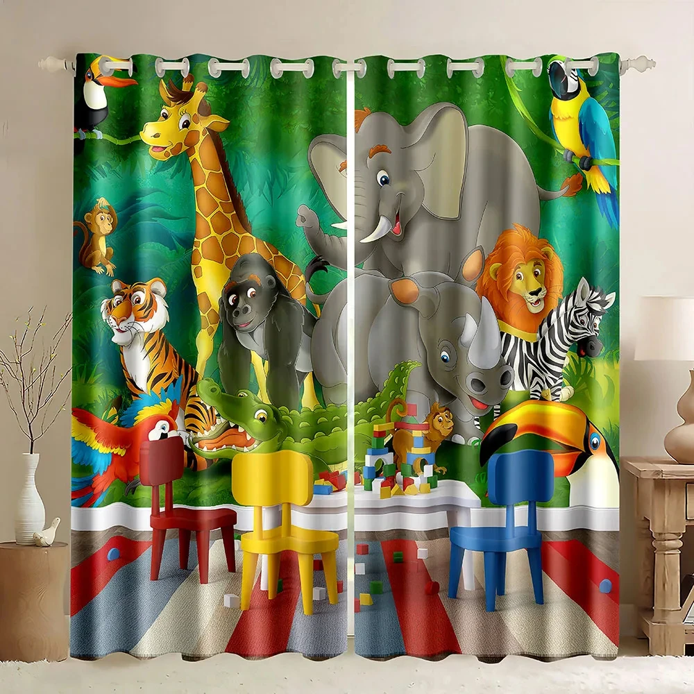 Safari Animals Cartoon Jungle Forest Window Curtains Blinds For Living Room Kids Bedroom Bathroom Kicthen Door Home Decor 2Pcs
Safari Animals Cartoon Jungle Forest Window Curtains Blinds For Living Room Kids Bedroom Bathroom Kicthen Door Home Decor 2Pcs