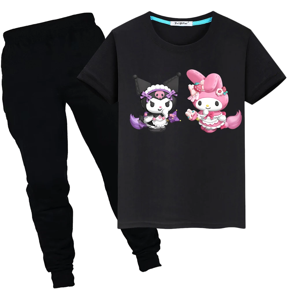 Kuromi Print Summer 100%Cotton Cute T-shirt boys girls clothes Sanrior Kawaii Short+pant 2pcs Sports Sets kids holiday gifts
Kuromi Print Summer 100%Cotton Cute T-shirt boys girls clothes Sanrior Kawaii Short+pant 2pcs Sports Sets kids holiday gifts