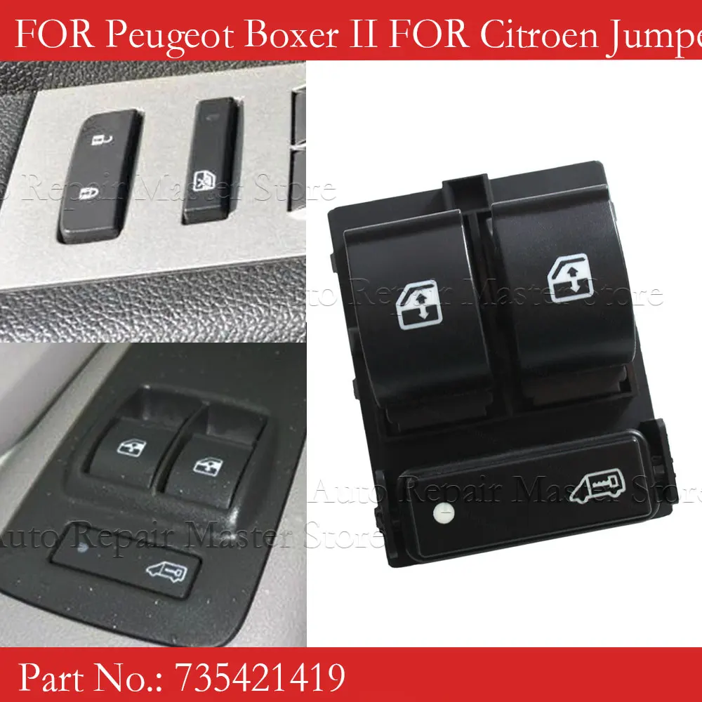 735421419 735421715 Автомобильный электрический подъемник, кнопка переключения окна, черная основа для Fiat Ducato Citroen Jumper II 6554XP
735421419 735421715 Автомобильный электрический подъемник, кнопка переключения окна, черная основа для Fiat Ducato Citroen Jumper II 6554XP