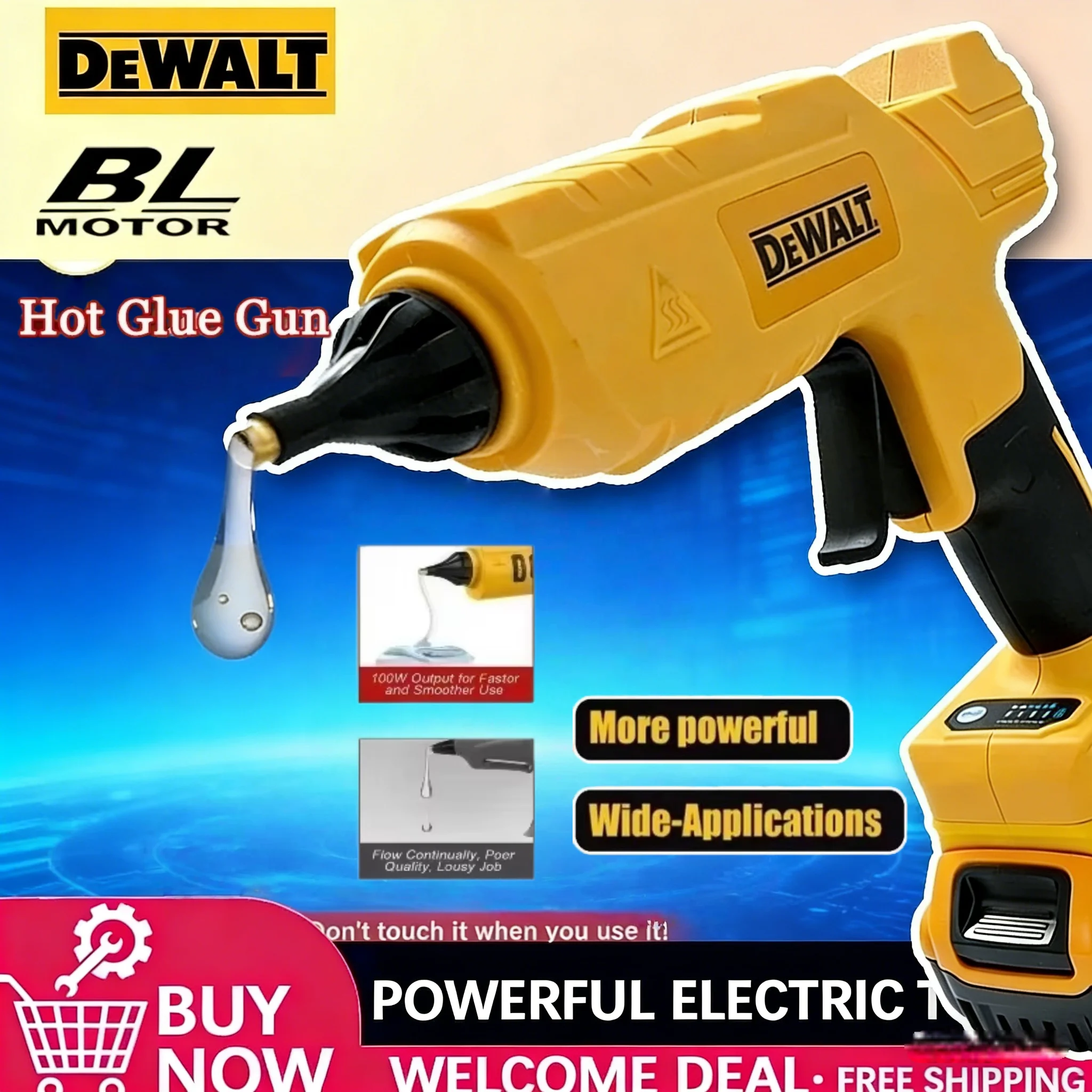 Аккумуляторный электрический ручной пистолет для горячего клея Dewalt 18В, инструмент для ремонта и DIY, термопистолет для сварки, с насадкой против ожогов, электроинструмент
Аккумуляторный электрический ручной пистолет для горячего клея Dewalt 18В, инструмент для ремонта и DIY, термопистолет для сварки, с насадкой против ожогов, электроинструмент