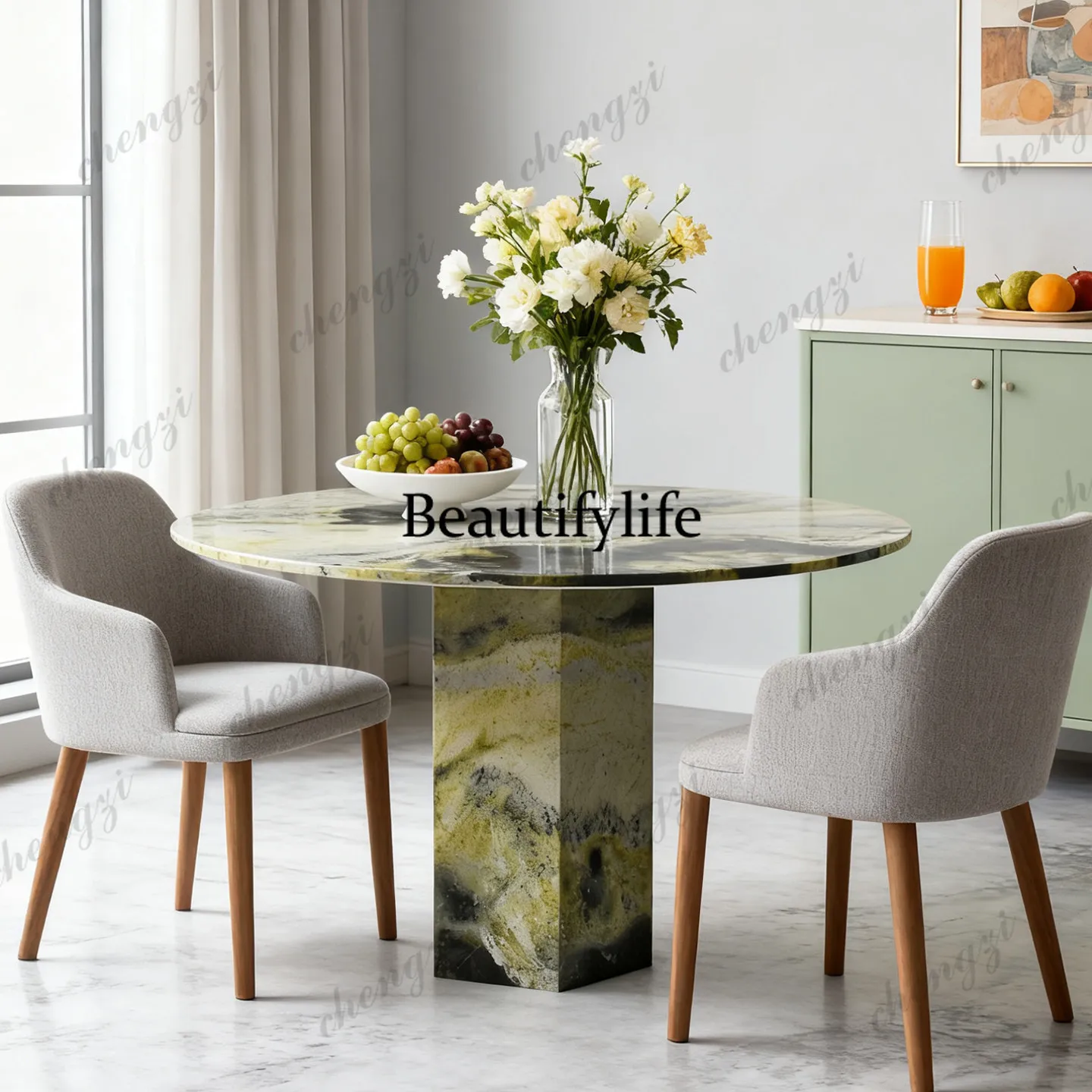 P37 Italian light luxury natural marble dining table round dining table household high-end art minimalist
P37 Italian light luxury natural marble dining table round dining table household high-end art minimalist