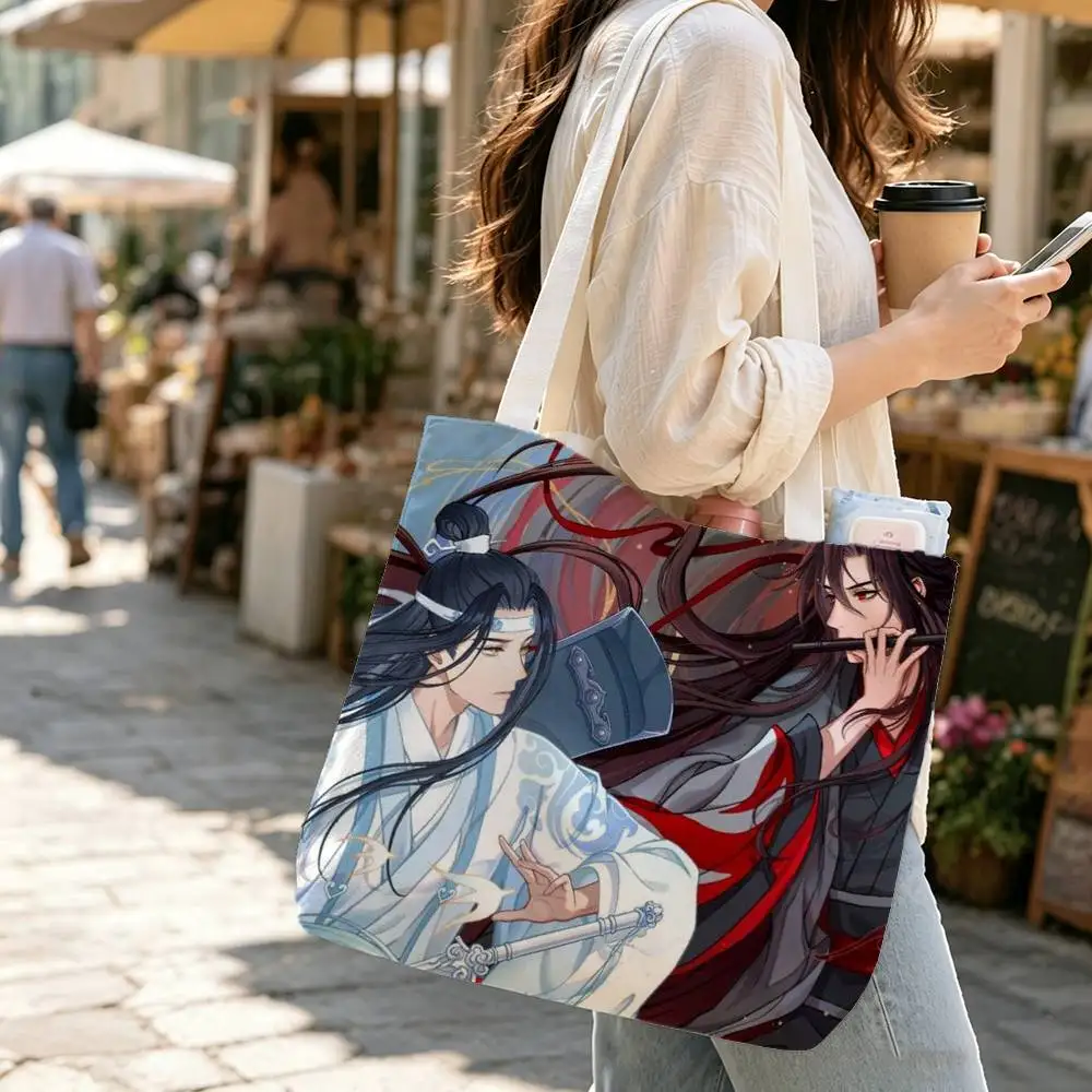 mo dao zu shi Large Capacity Cotton Polyester Shoulder Tote Bag, Cute Zipper Handbag for Shopping Travel Daily Use
mo dao zu shi Large Capacity Cotton Polyester Shoulder Tote Bag, Cute Zipper Handbag for Shopping Travel Daily Use