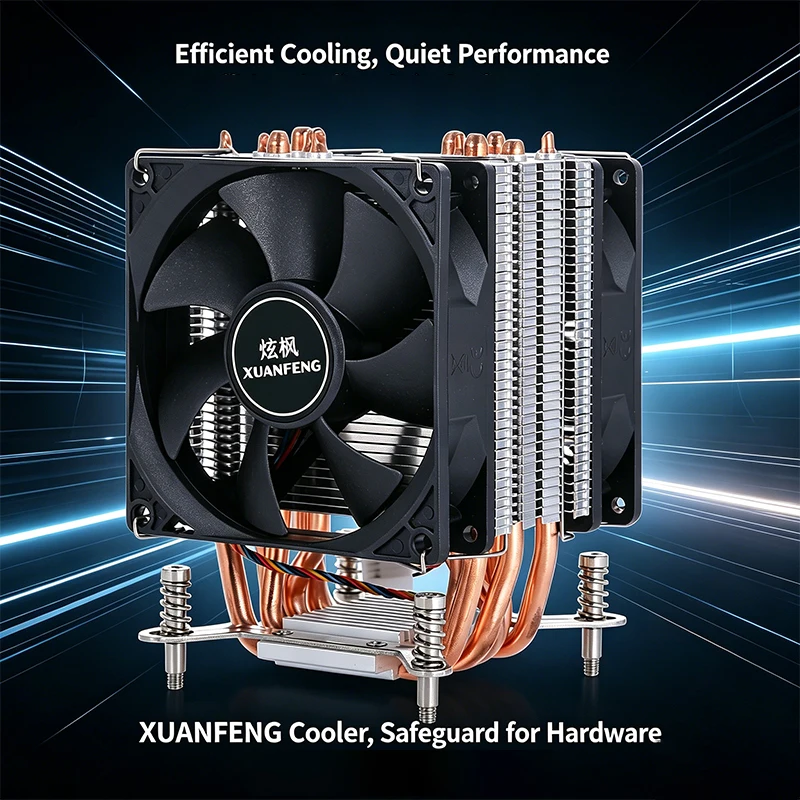 Desktop Computer CPU Efficient Cooler with Pure Copper Heat Pipes Quiet PWM Cooling Fan Install Intel LGA115x 1200 1700 2011 x99
Desktop Computer CPU Efficient Cooler with Pure Copper Heat Pipes Quiet PWM Cooling Fan Install Intel LGA115x 1200 1700 2011 x99