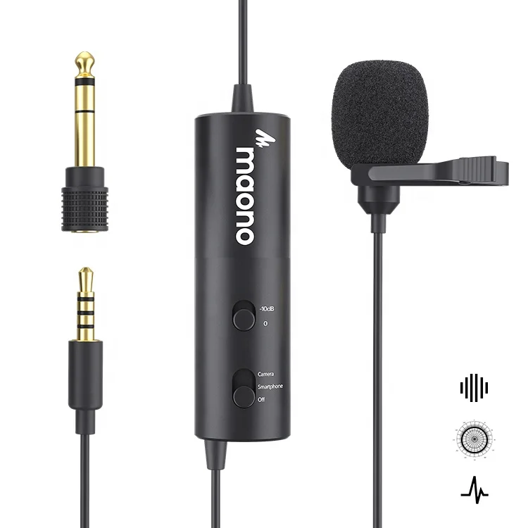 MAONO Professional Condenser Lavalier Mic Microphone Mini Wired 3.5mm Clip Microphone for Mobile Phone Youtube Collar Microphone
MAONO Professional Condenser Lavalier Mic Microphone Mini Wired 3.5mm Clip Microphone for Mobile Phone Youtube Collar Microphone