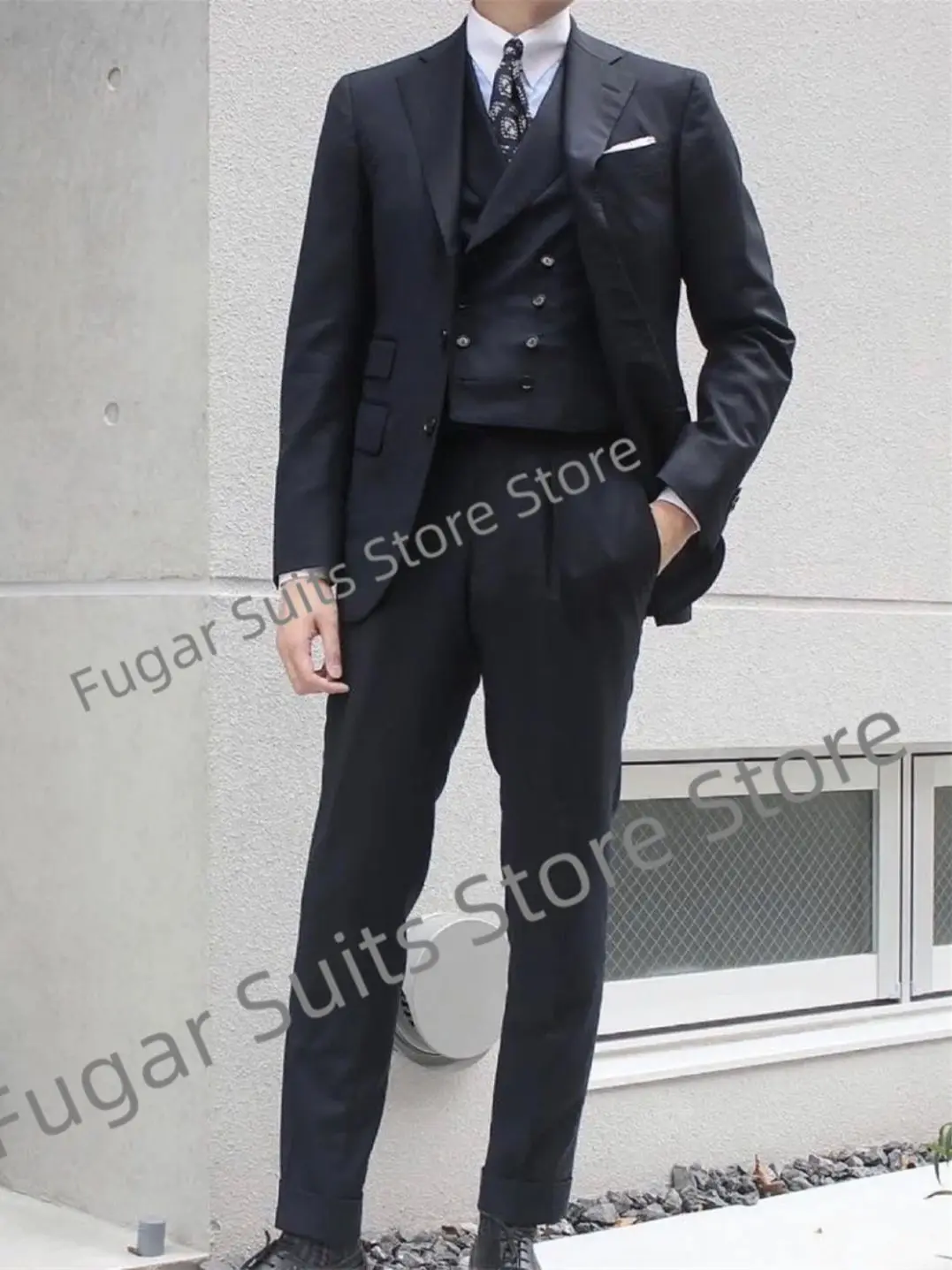 Elegant Black Wedding Men Suits Slim Fit Notched Lapel Groom Tuxedos 3 Pieces Business Blazer+Pants+Double Breasted Vest Sets
Elegant Black Wedding Men Suits Slim Fit Notched Lapel Groom Tuxedos 3 Pieces Business Blazer+Pants+Double Breasted Vest Sets