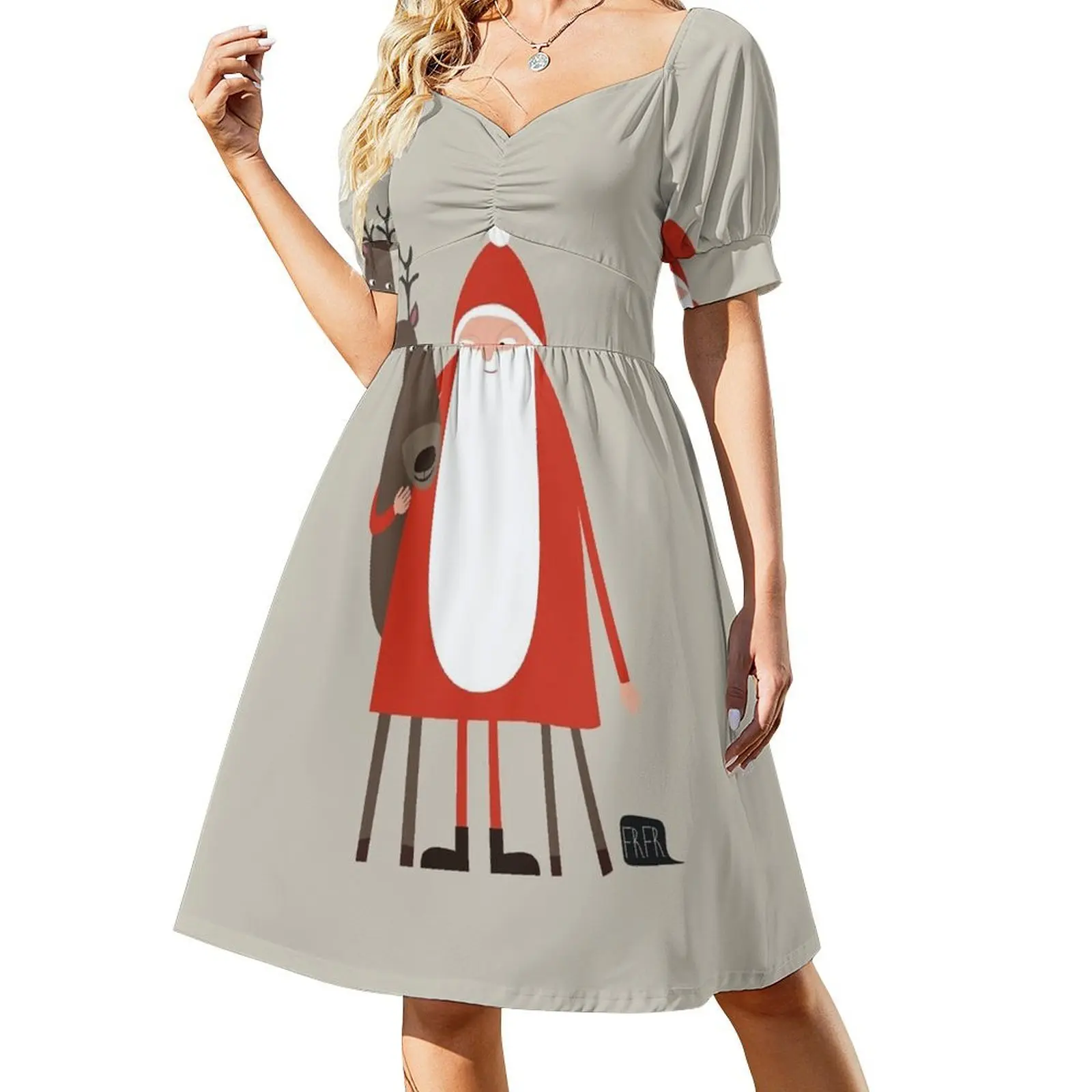 Santa and his reindeer / Weihnachtsmann mit Rentier Short Sleeved Dress evening dress women dresses with long sleeves Dress
Santa and his reindeer / Weihnachtsmann mit Rentier Short Sleeved Dress evening dress women dresses with long sleeves Dress