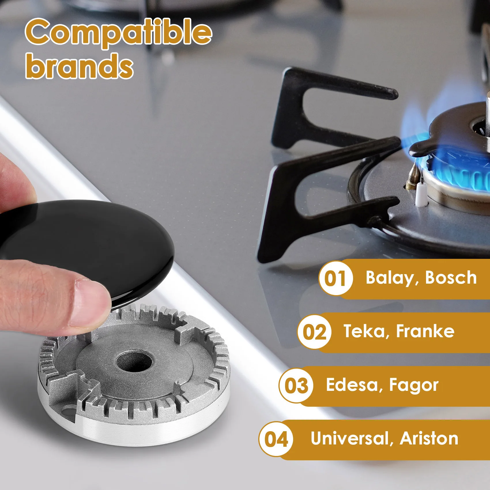 Luckshopping 1Set Cooker Hat Set Stove Lid Upgraded Gas Burner Flame Cap Fits Most Gas Stove Burners
Luckshopping 1Set Cooker Hat Set Stove Lid Upgraded Gas Burner Flame Cap Fits Most Gas Stove Burners