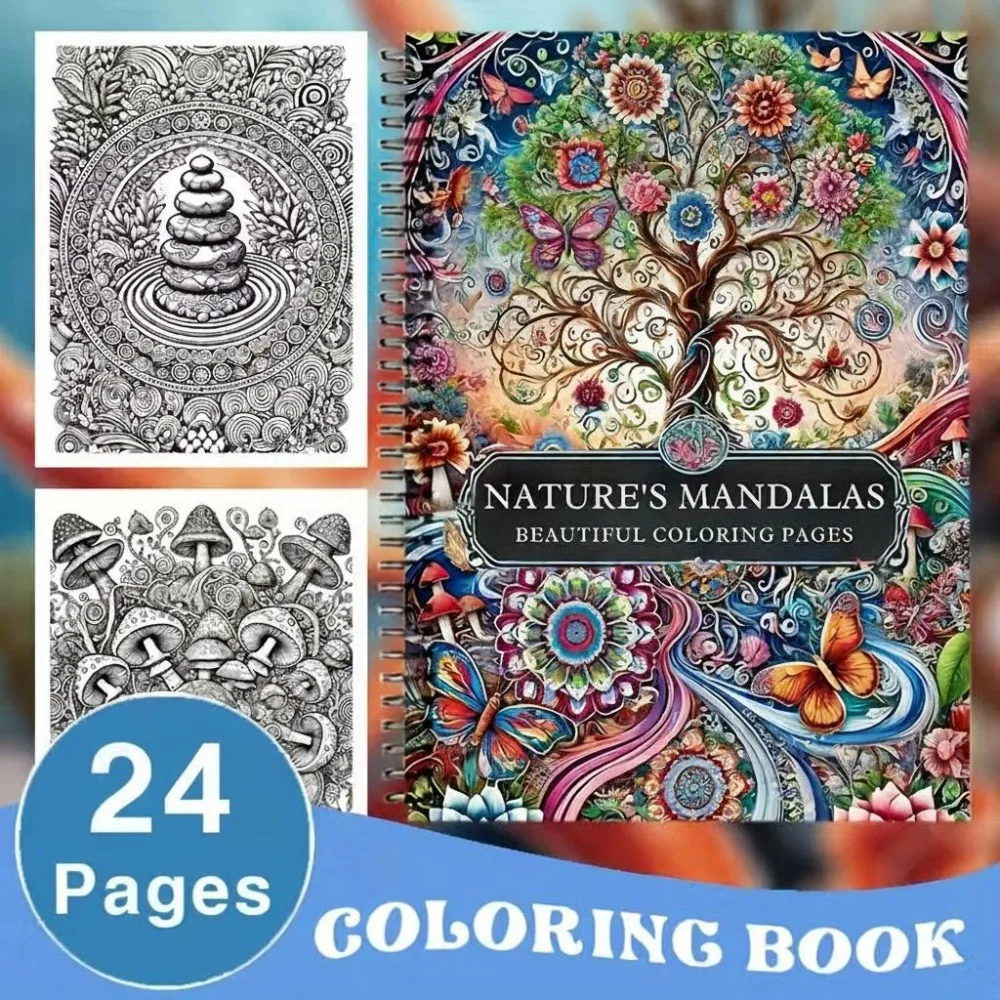 A4 Spiral Nature Mandala Mushroom Coloring Book for Adults 24 Pages Calming Fungi Circle Art Stress Relief Creative Gift
A4 Spiral Nature Mandala Mushroom Coloring Book for Adults 24 Pages Calming Fungi Circle Art Stress Relief Creative Gift