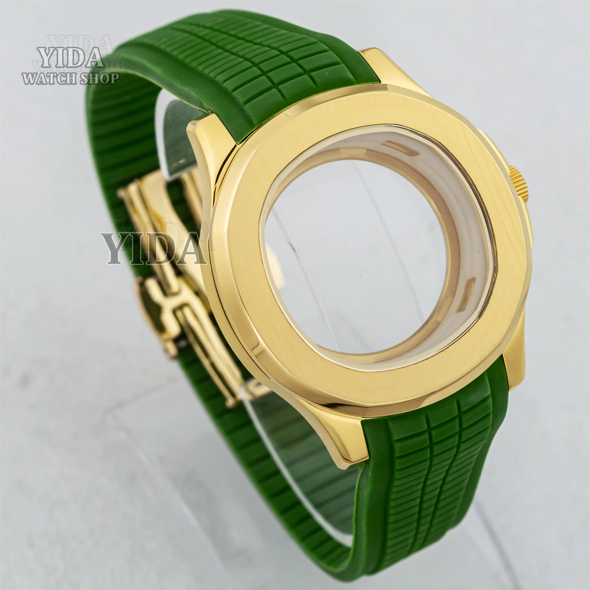 42MM NH35 Gold Watch Case Rubber Bracelet Sapphire Crystal Watch Accessories for AQUANAUT Nautilus NH36 Movement Repair Tools
42MM NH35 Gold Watch Case Rubber Bracelet Sapphire Crystal Watch Accessories for AQUANAUT Nautilus NH36 Movement Repair Tools