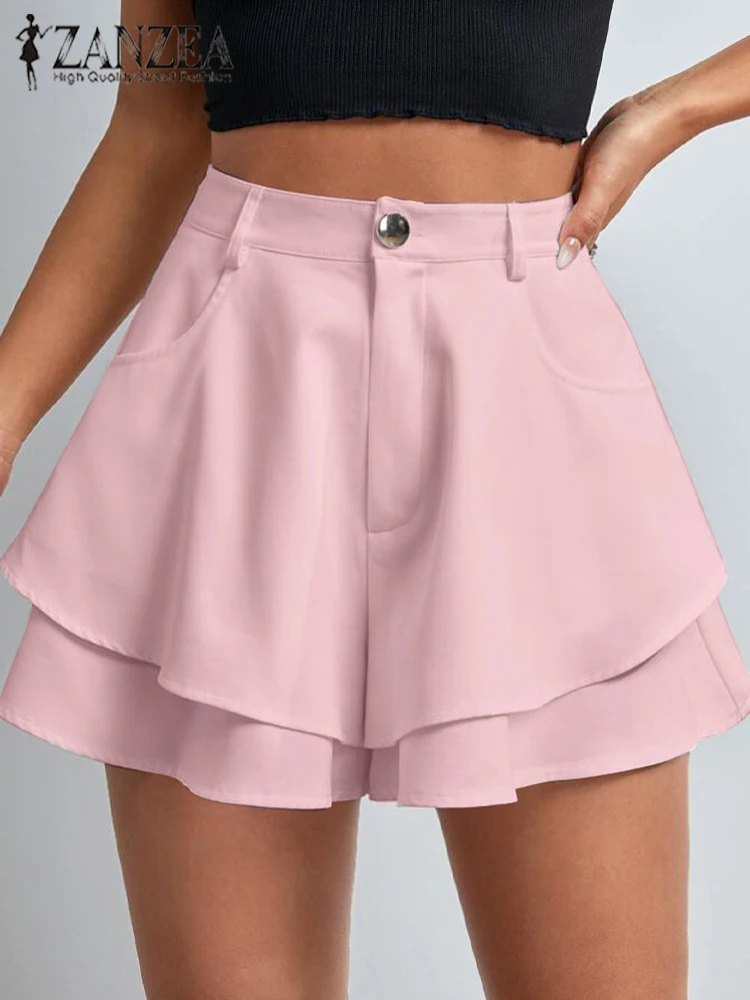 ZANZEA Elegant 2023 Summer Shorts Casual Double Layer Ruffles Fashion Solid Color Short Pants High Waist Women Pockets Shorts
ZANZEA Elegant 2023 Summer Shorts Casual Double Layer Ruffles Fashion Solid Color Short Pants High Waist Women Pockets Shorts