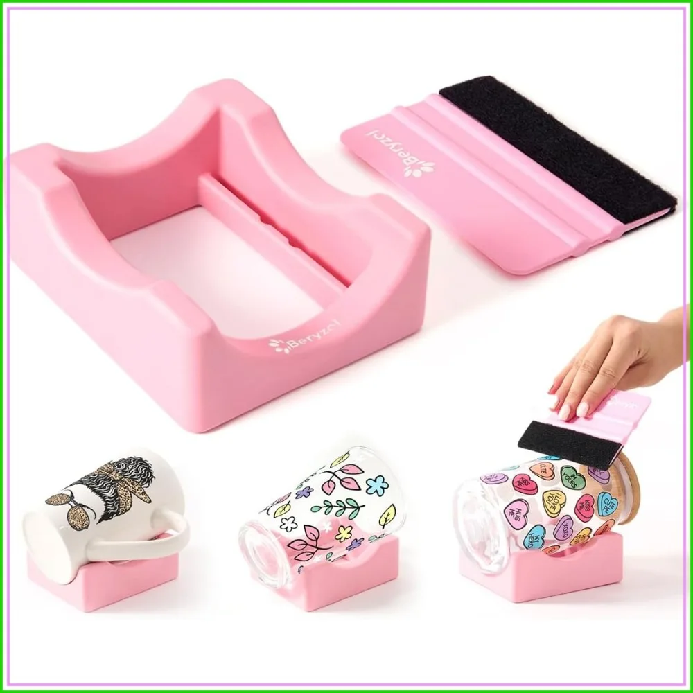 Silicone Cup Cradle for Tumblers with Felt Squeegee - UV DTF & Vinyl Sticker Application Tool
Silicone Cup Cradle for Tumblers with Felt Squeegee - UV DTF & Vinyl Sticker Application Tool