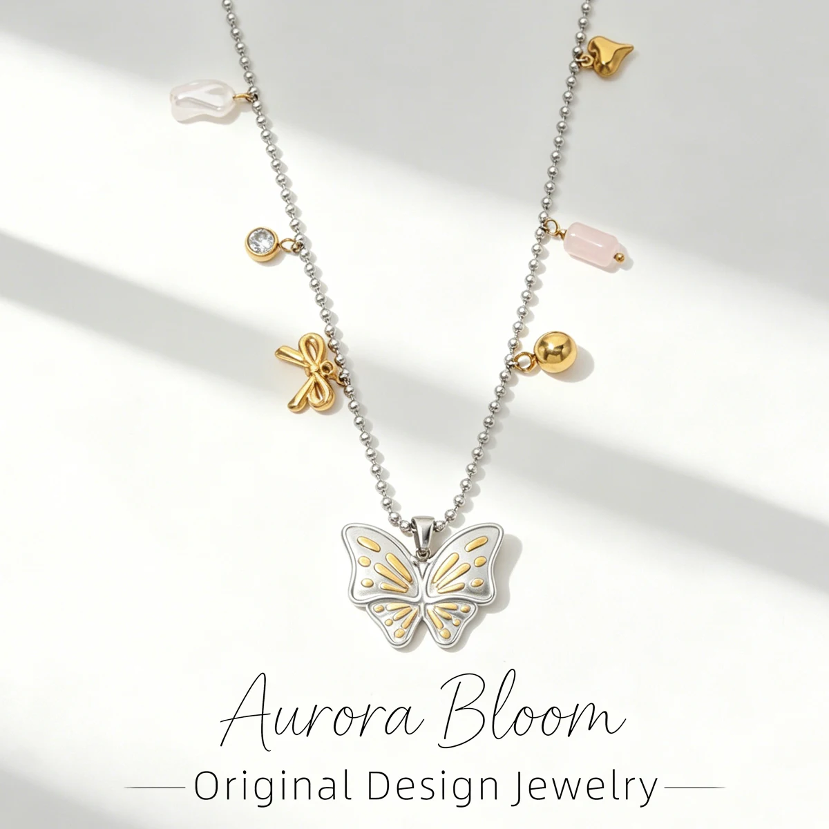 AURORA Fashion Butterfly Large Pendant Necklaces For Women's Long Chain Necklace Trend Color Blocking Stainless Steel Jewelry
AURORA Fashion Butterfly Large Pendant Necklaces For Women's Long Chain Necklace Trend Color Blocking Stainless Steel Jewelry